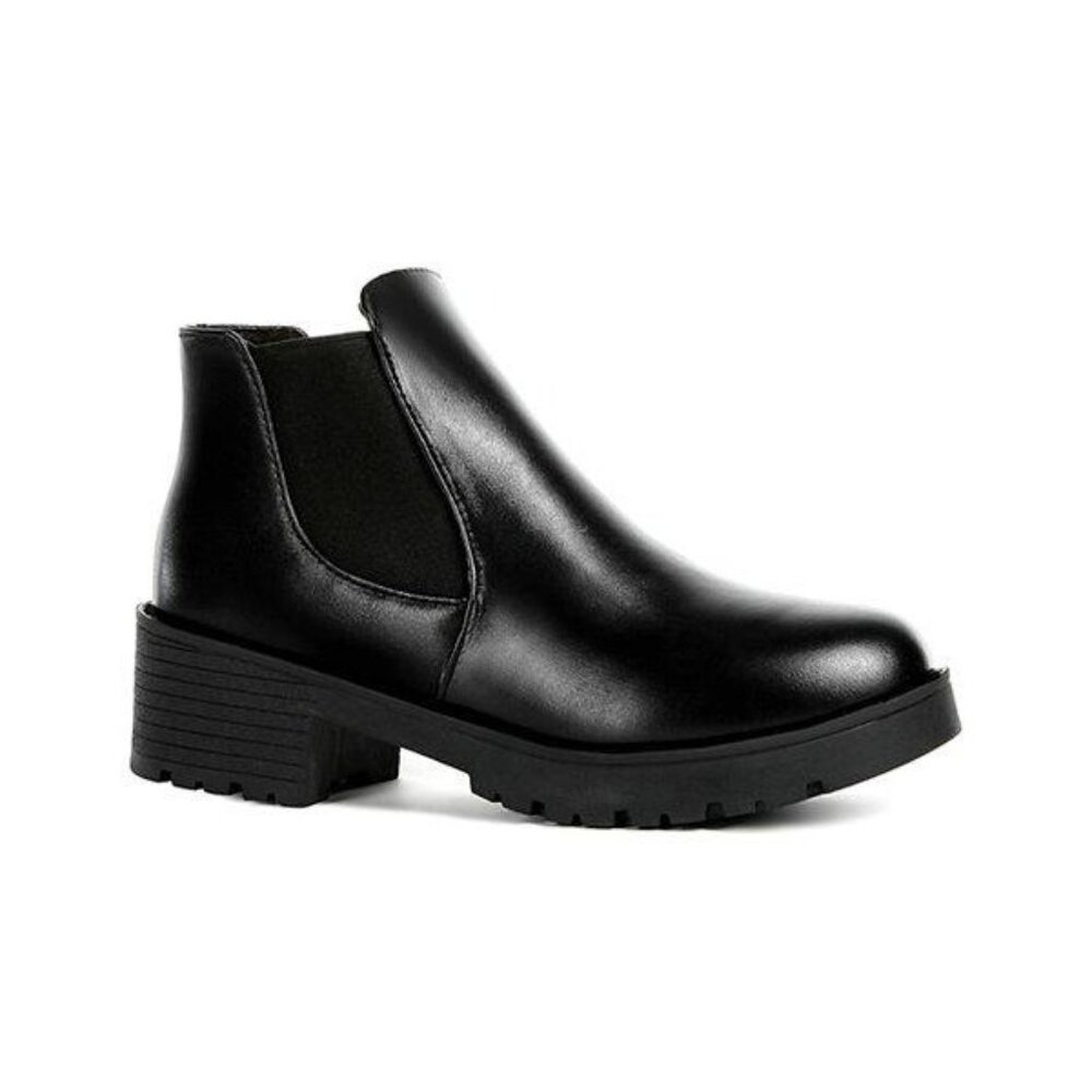 PAOTMBU - Black Slip On Chelsea Boot